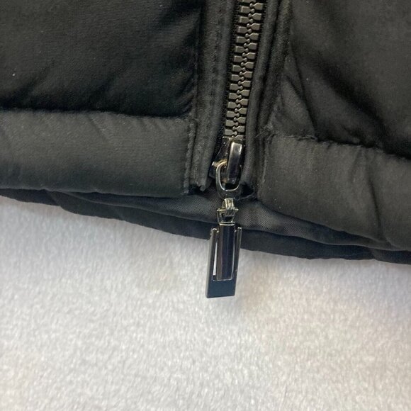 Susan Graver Black Quilted Puffer Coat Womens Small S Removable Faux Fur Hood - Picture 11 of 16